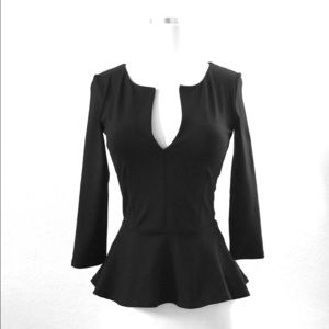 Bebe black peplum top